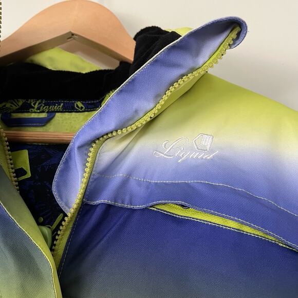 Liquid Freerider 8000mm Women's Small Snowboard Ski Jacket Blue Green Neon - Picture 3 of 7